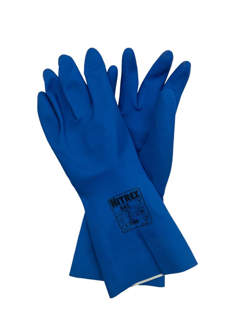 guantes latex azules